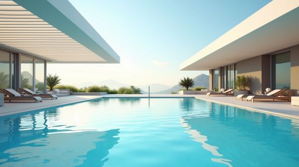 Piscine coque et volet immergé : le duo design et praticité