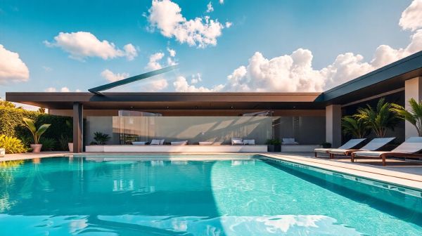Top avantages d’une piscine coque avec volet immergé élégant