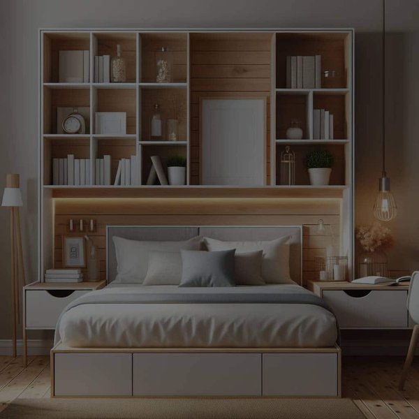 Comment créer une tête de lit avec des rangements intégrés pour gagner de l'espace?